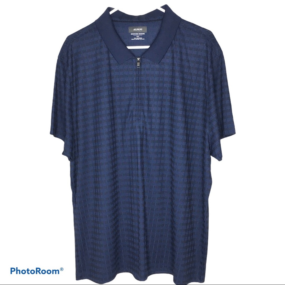 Alfani men’s blue black short sleeve polo size XXL